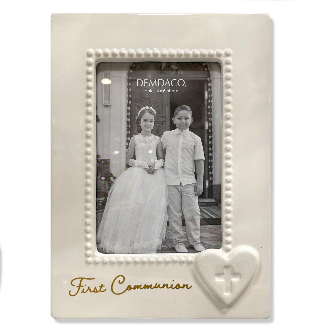 First Communion Picture Frame with Heart
