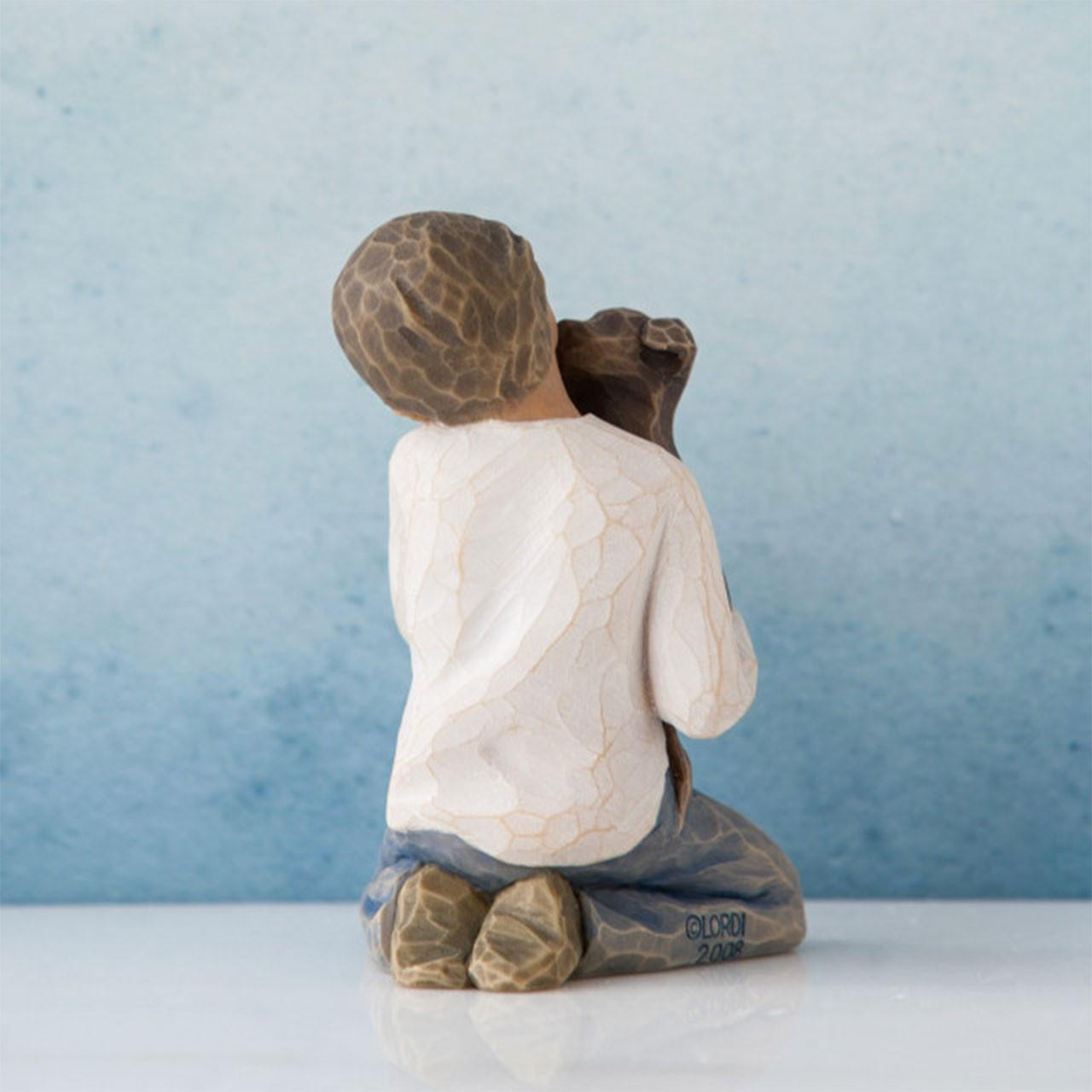 Back view of the Willow Tree Kindness Figure with Darker Skin/Hair