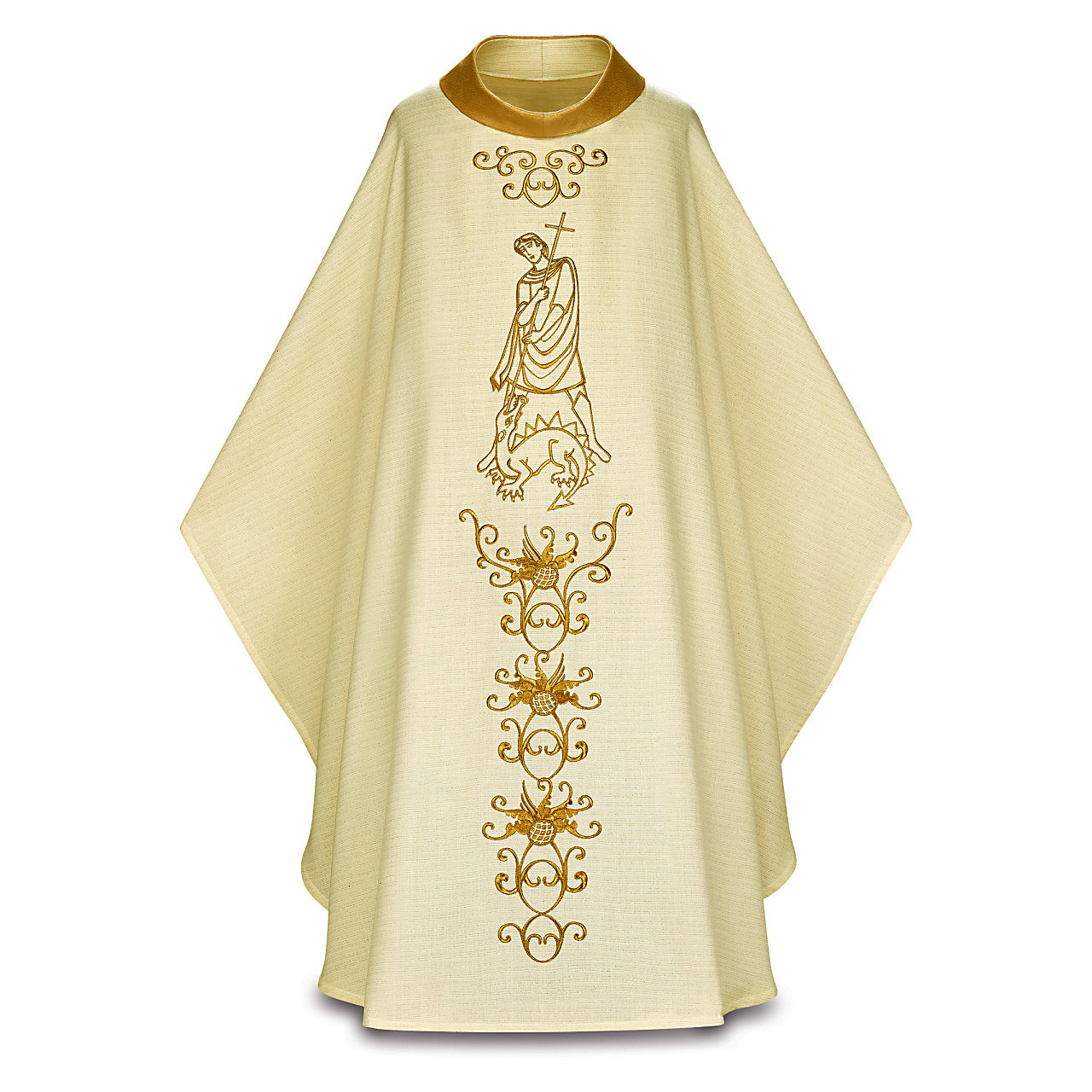 5232 Saint George Chasuble with Floral Accents