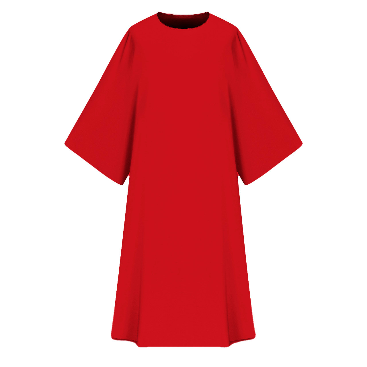 7-25 Plain Dalmatic in Dupion Red