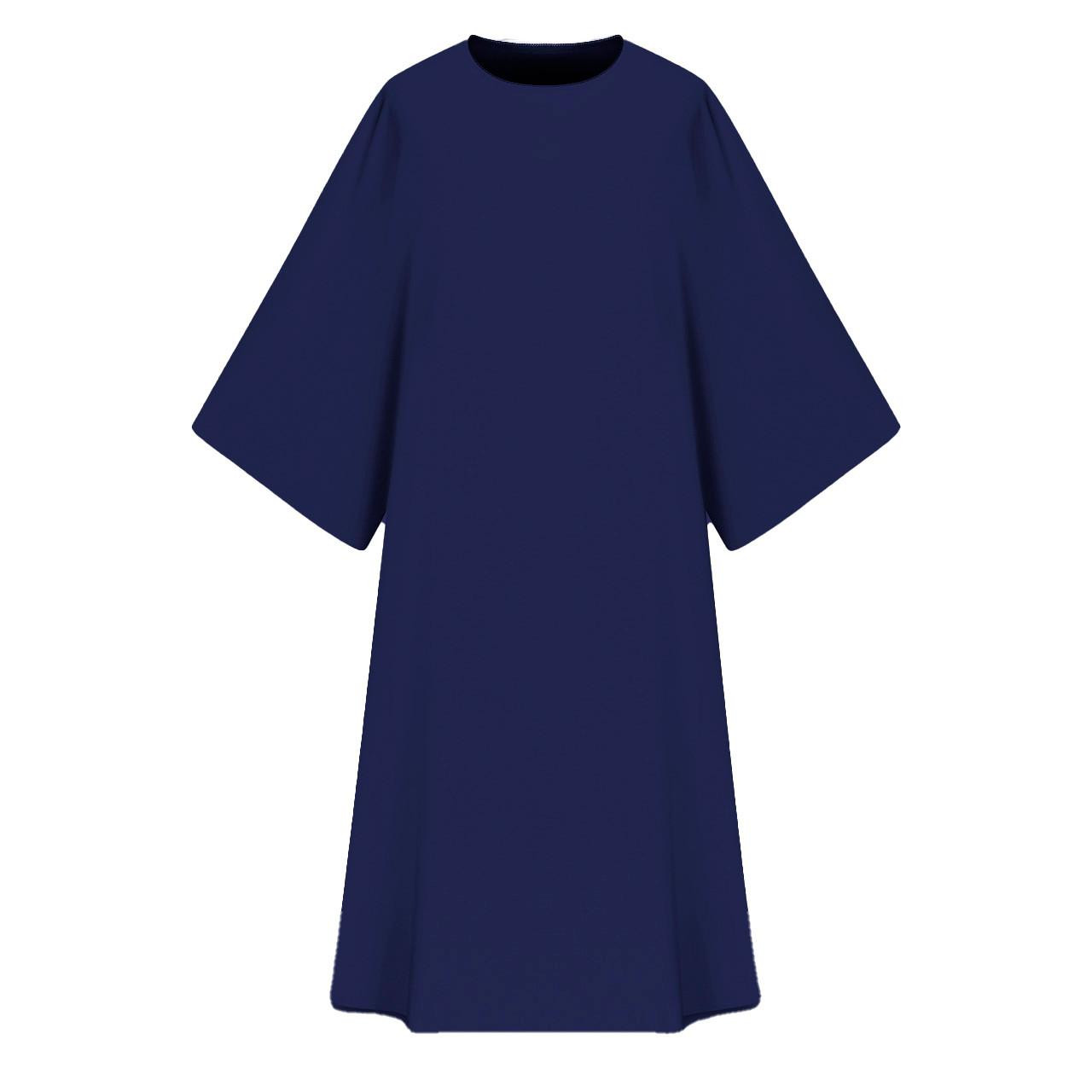 7-25 Plain Dalmatic in Dupion Blue