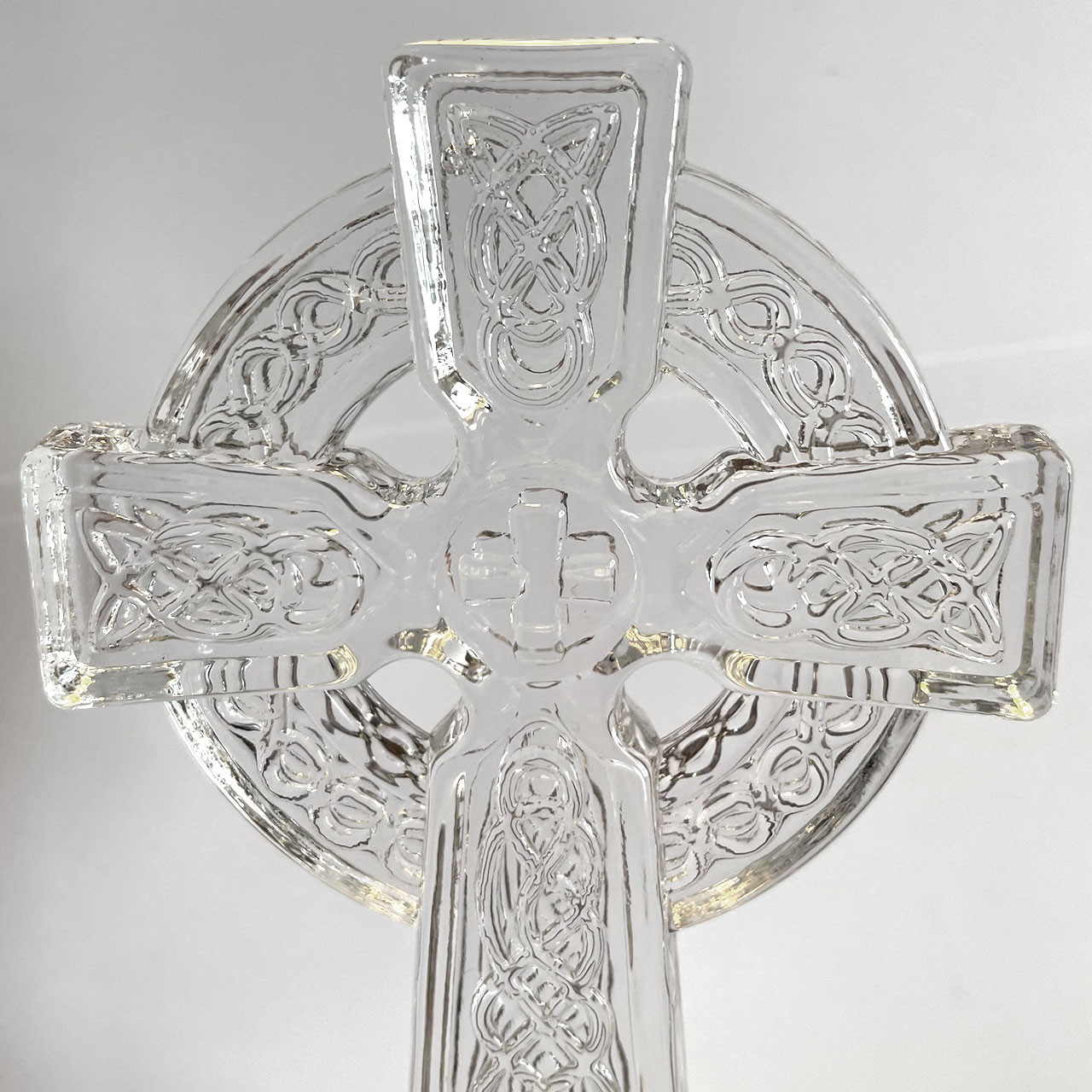 Detail photo of the Freestanding Glass Celtic Cross