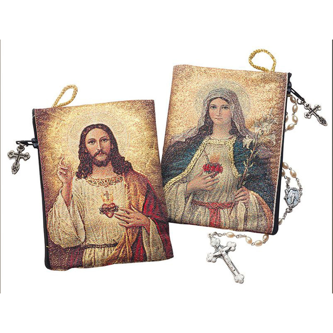 Sacred Heart of Jesus & Immaculate Heart of Mary Rosary Case