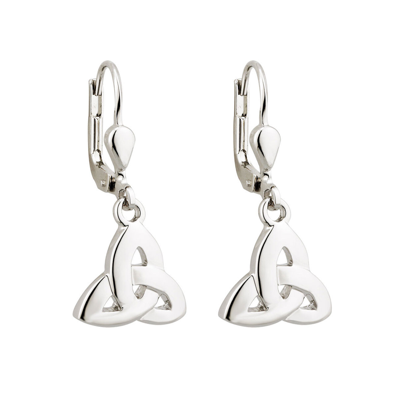 Rhodium Drop Trinity Earrings