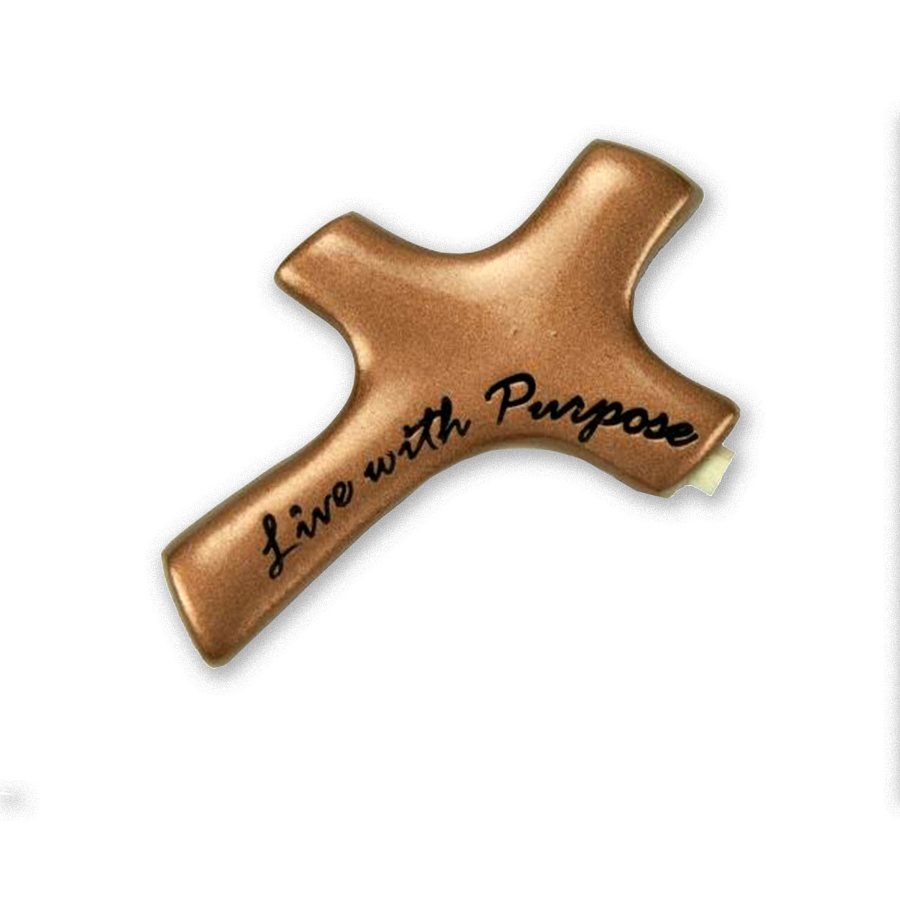 Copper Live with Purpose Palm Cross