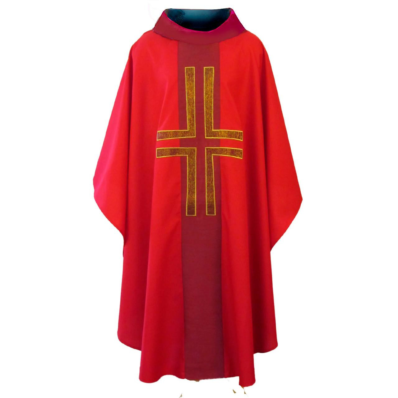 011S Chasuble with Lucerne Applique Red