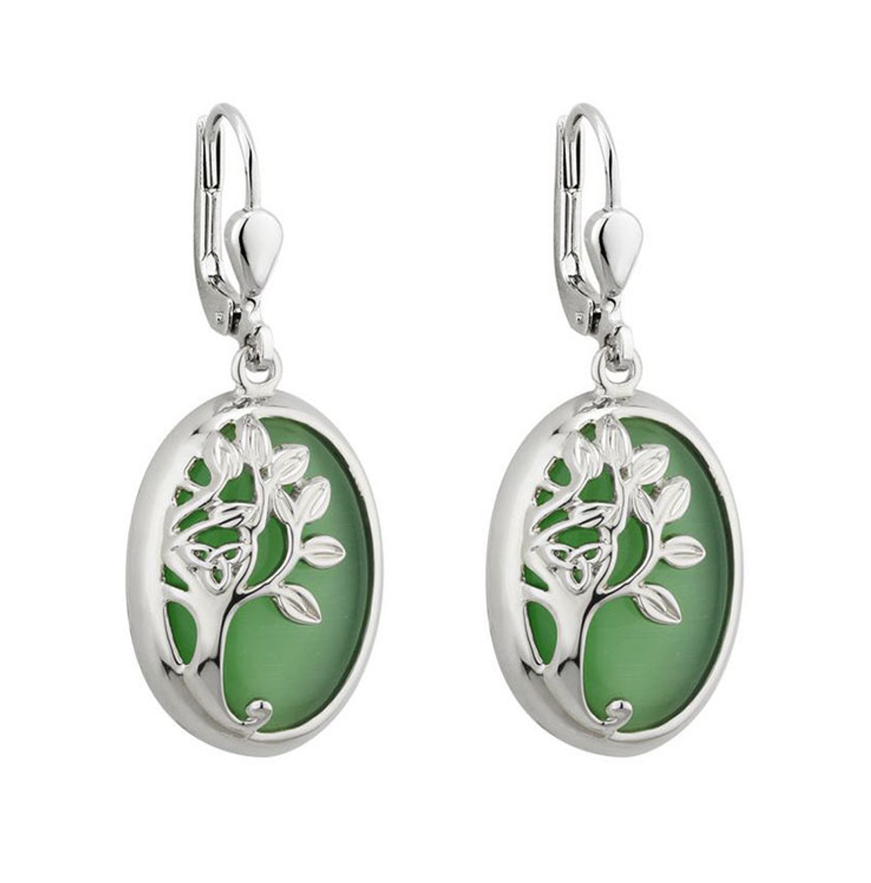 Cat's Eye Tree of Life Earrings