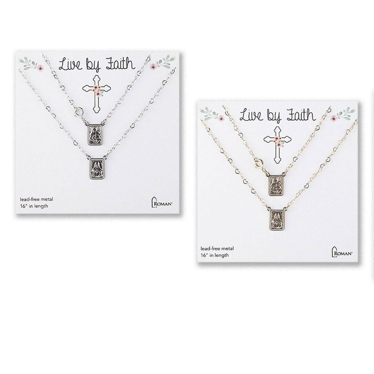Child's Metal Scapular on Chain in either gold or silver tones - each sold separately