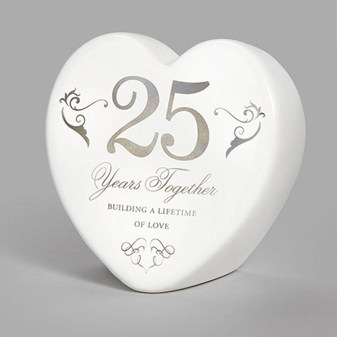 25TH Anniversary Ceramic Heart
