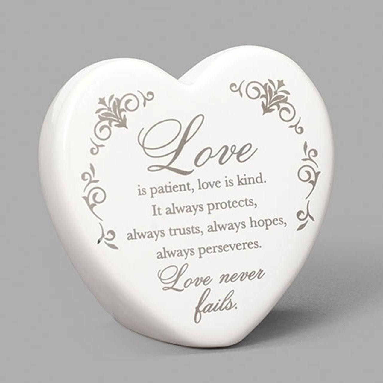 Ceramic Heart with Love is Patient Verse