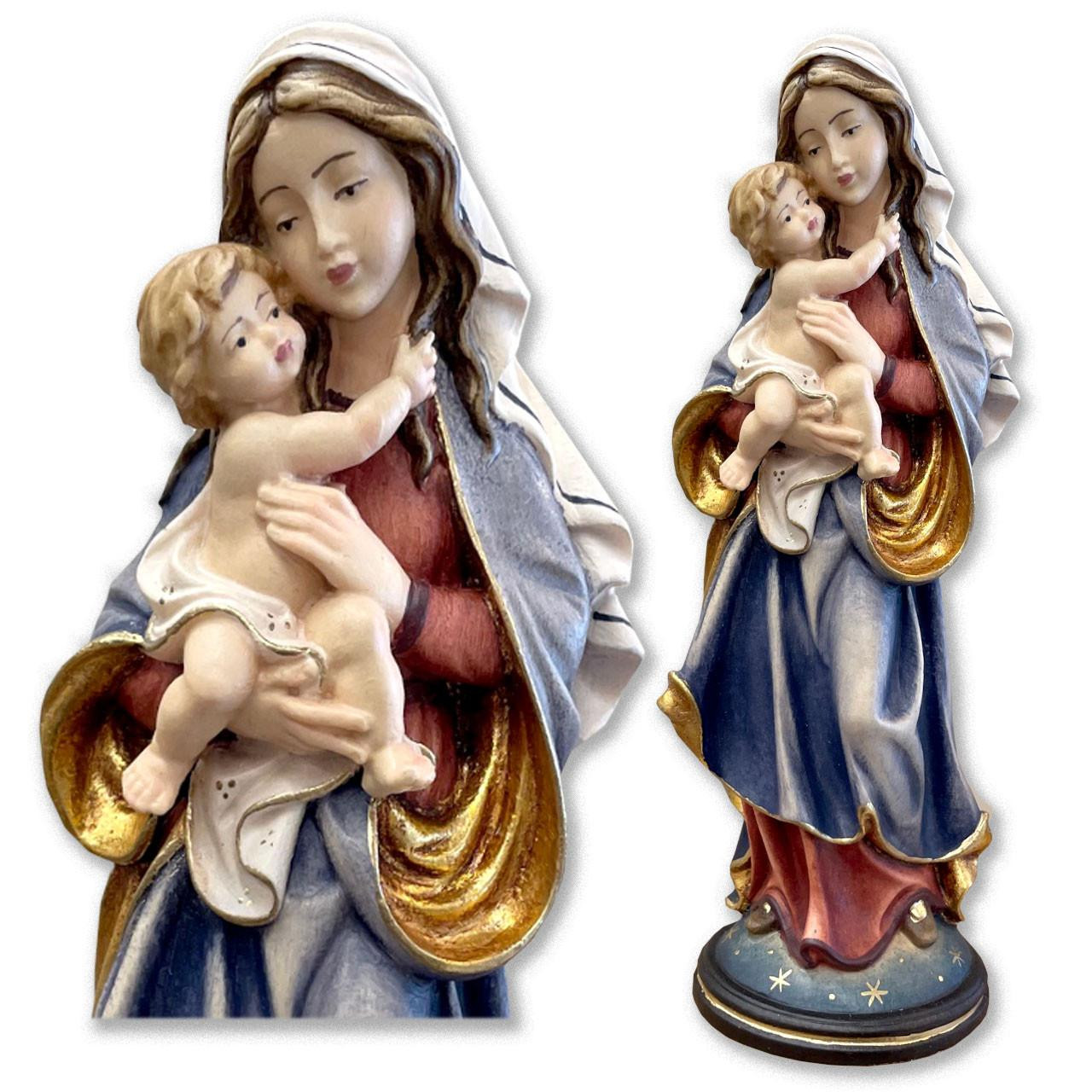 Italian Wood Carved Mother of Peace Statue and a detail image