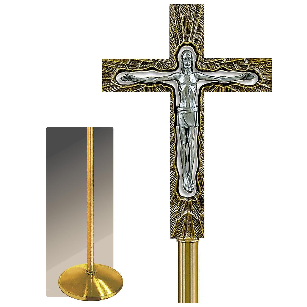 95PC65 Processional Crucifix with Textured Cross