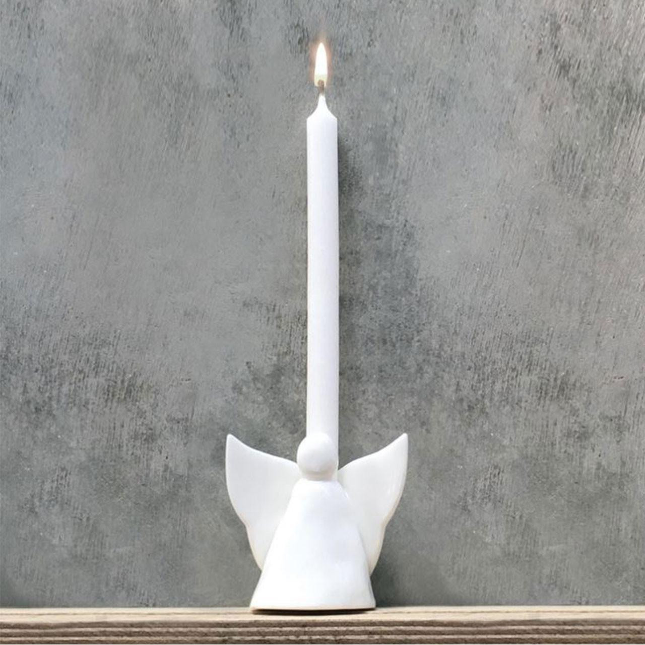 Angel Candle Holder and Vase shown with an candle