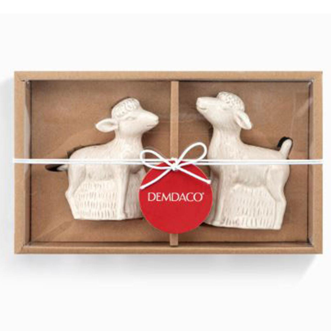 Packaging for the Nativity Lambs Salt & Pepper Shaker Set