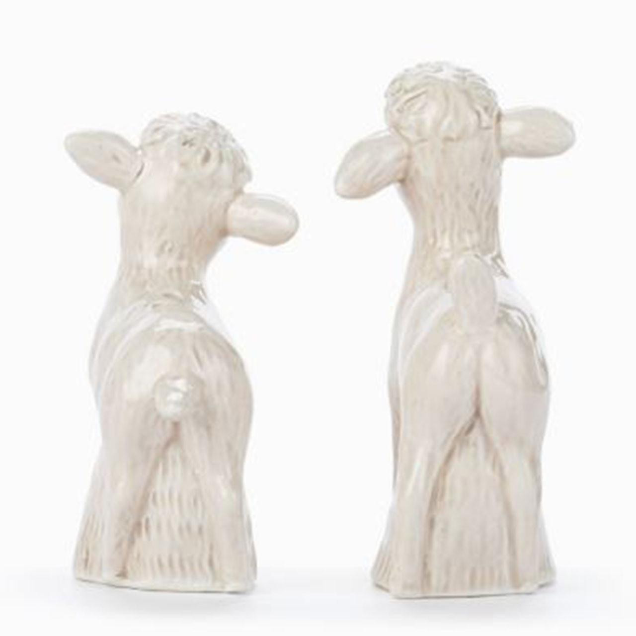 Back view of the Nativity Lambs Salt & Pepper Shaker Set