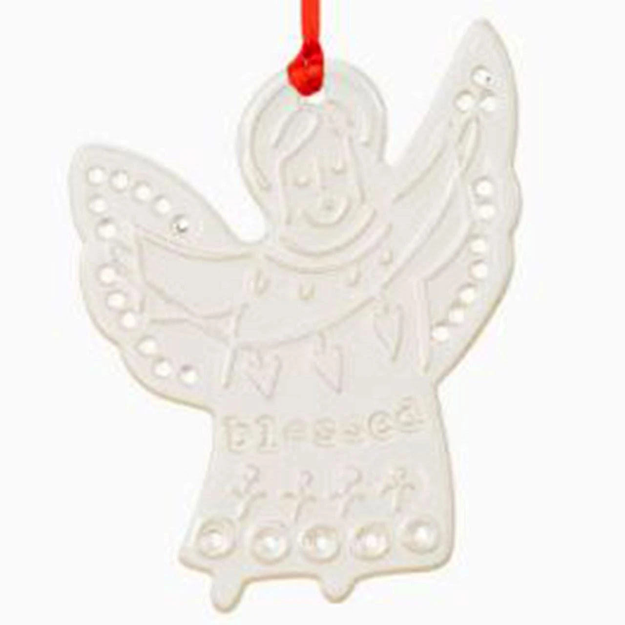 Blessed Angel Ornament and red hanging cord