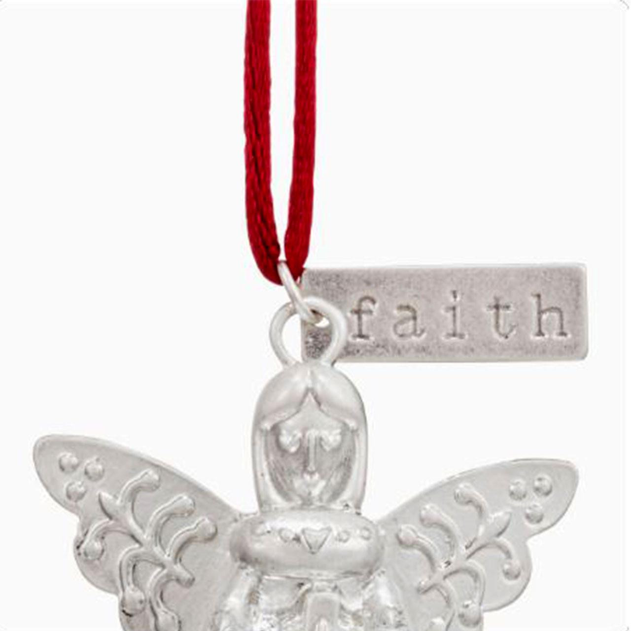 Detail of the Faith Bell Angel Ornament