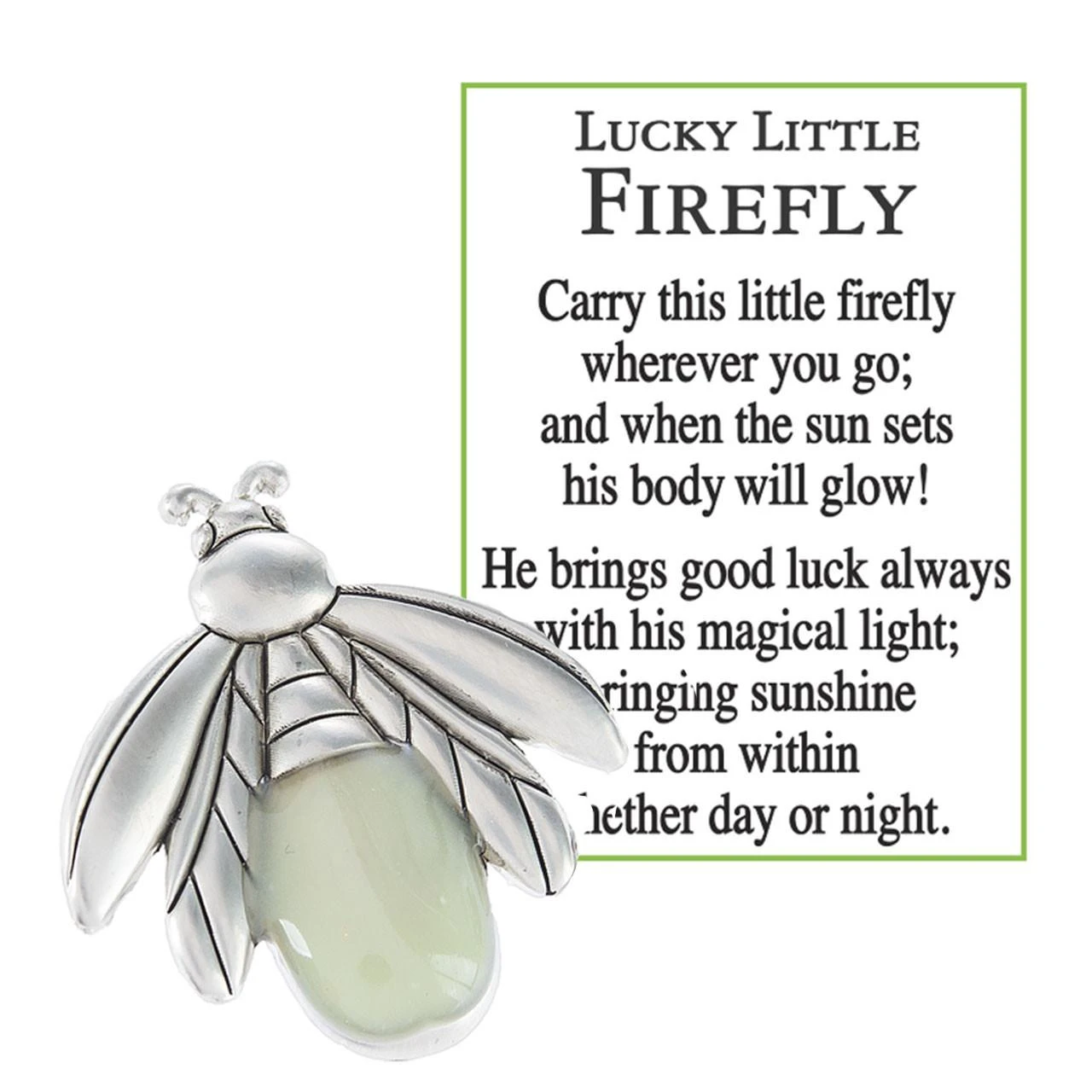 Lucky Little Firefly Charm and the message card
