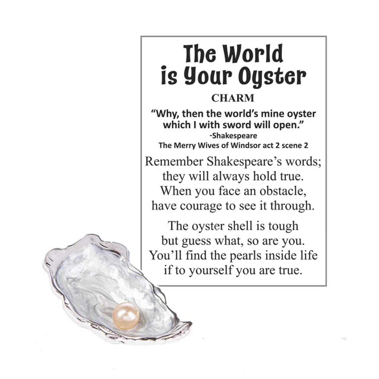 The World is Your Oyster Charm and Message Card