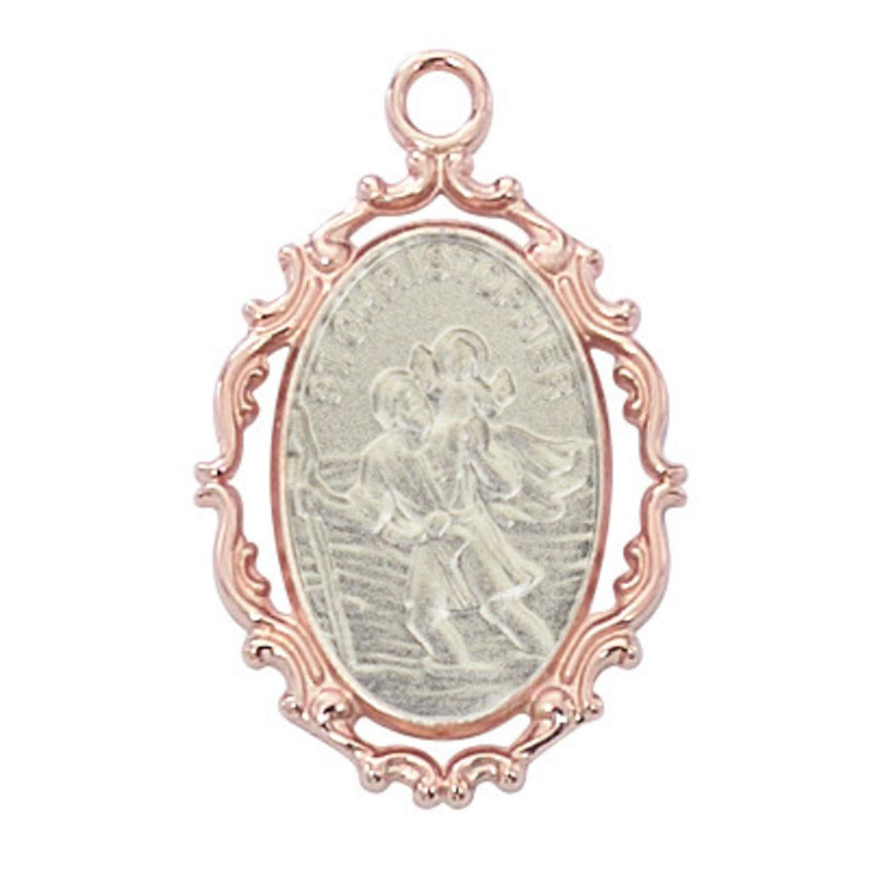 Rose Gold St. Christopher Pendant