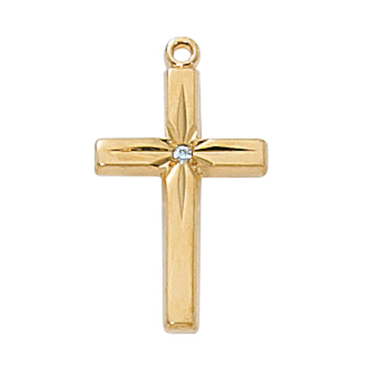 Detail of the Gold Plated Cross Necklace with Star