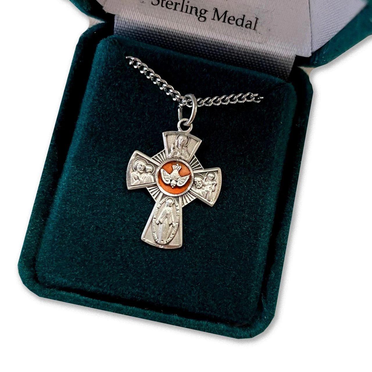 Holy Spirit 4Way Cross Pendant on 18" chain