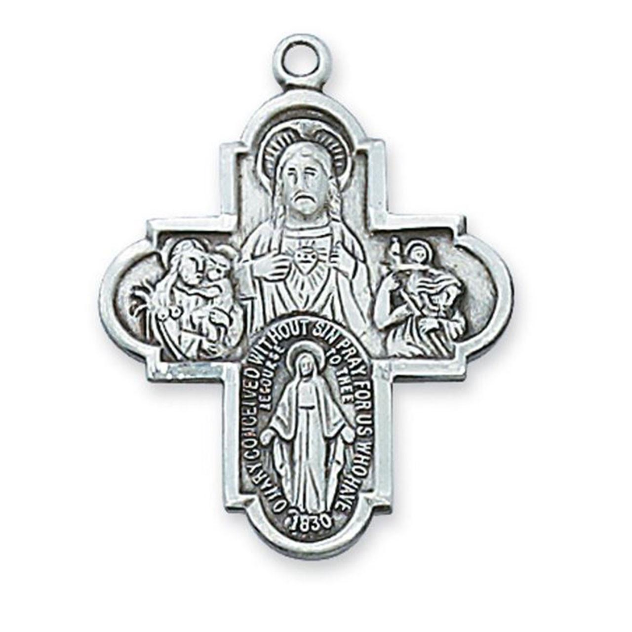 Detail of the Sterling 4Way Cross Necklace