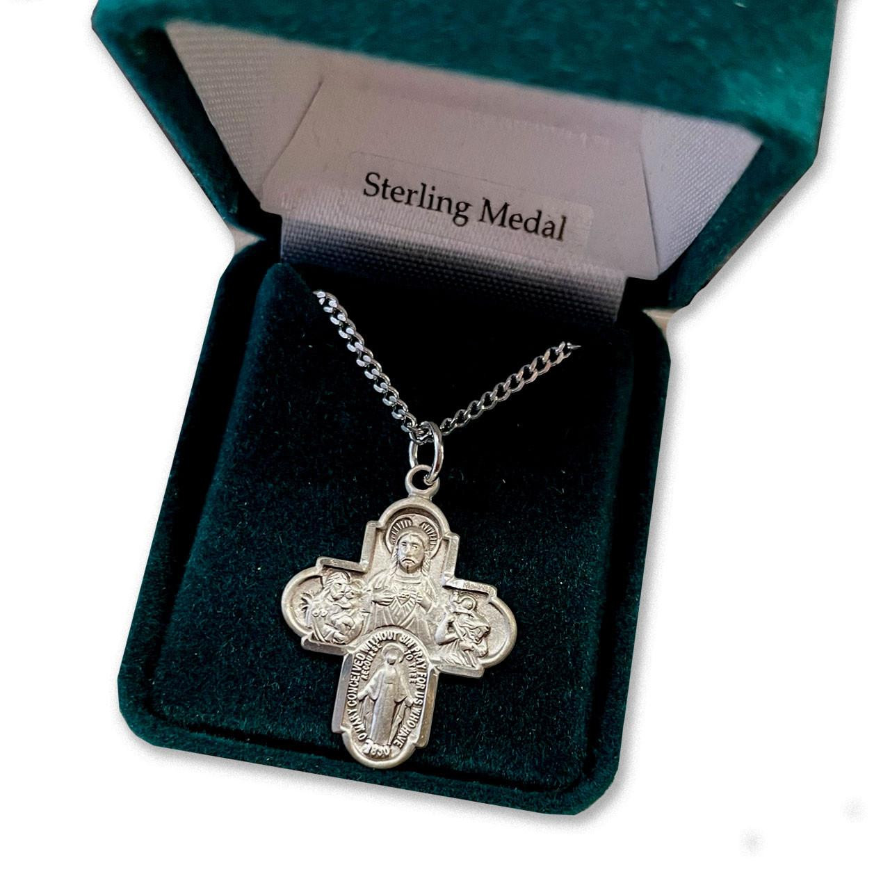 Sterling Silver 4Way Cross Necklace on 18" chain