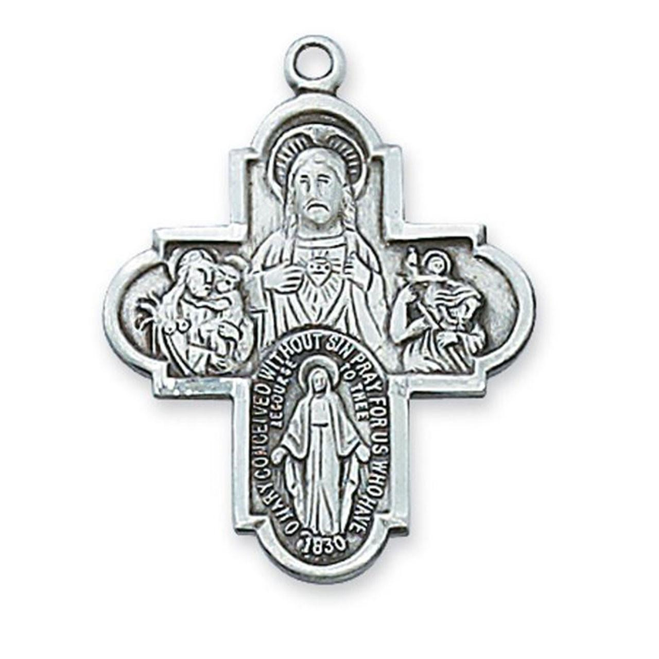 Detail of the Sterling 4Way Cross Necklace