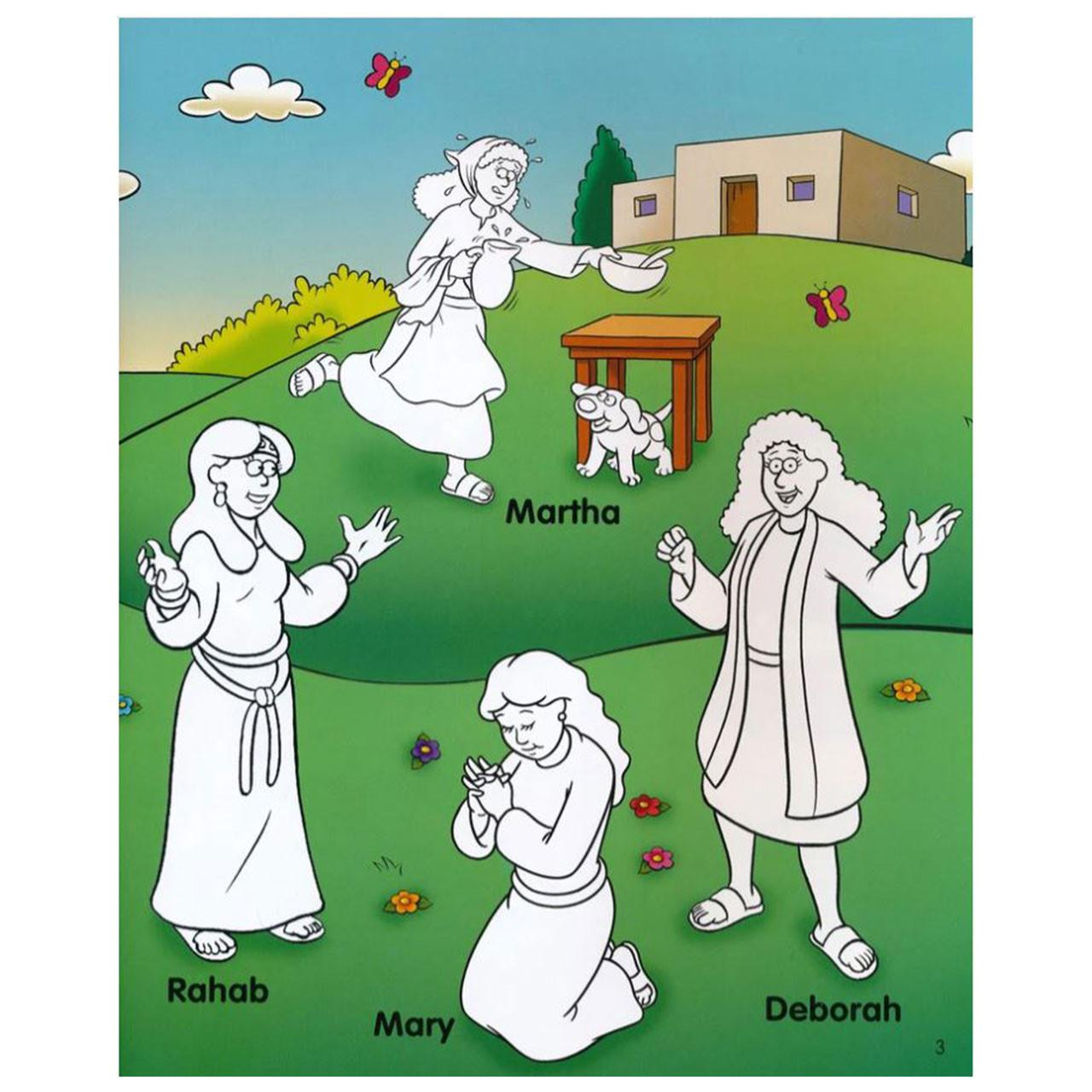 An inside page activity in the Super Girls of the Bible Activity Book