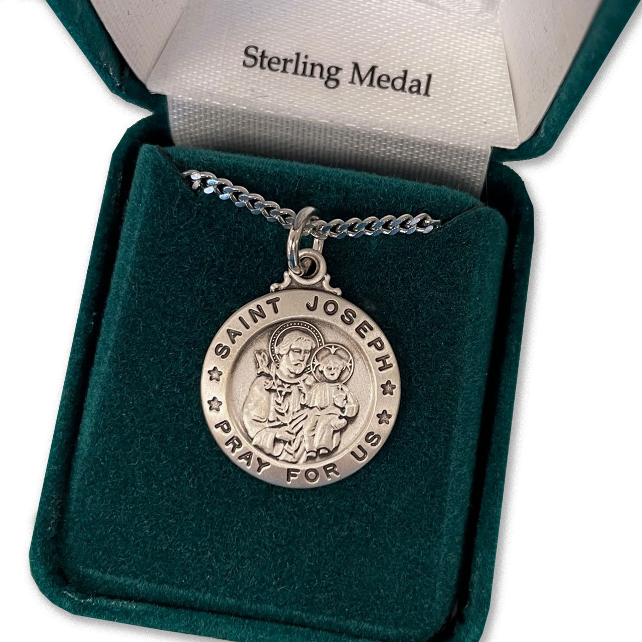 20IN Round St. Joseph Medal Necklace | St. Patrick's Guild