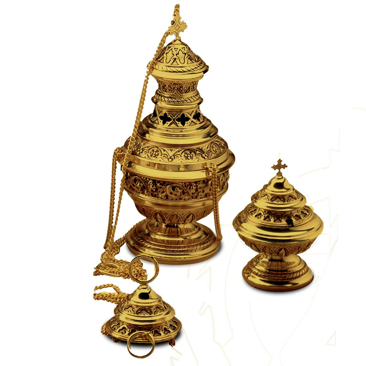 650 Gothic Censer &  Boat in Brass