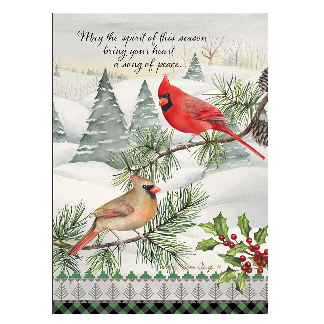 Front design of the Set of Cardinal Spirit Christmas Cards