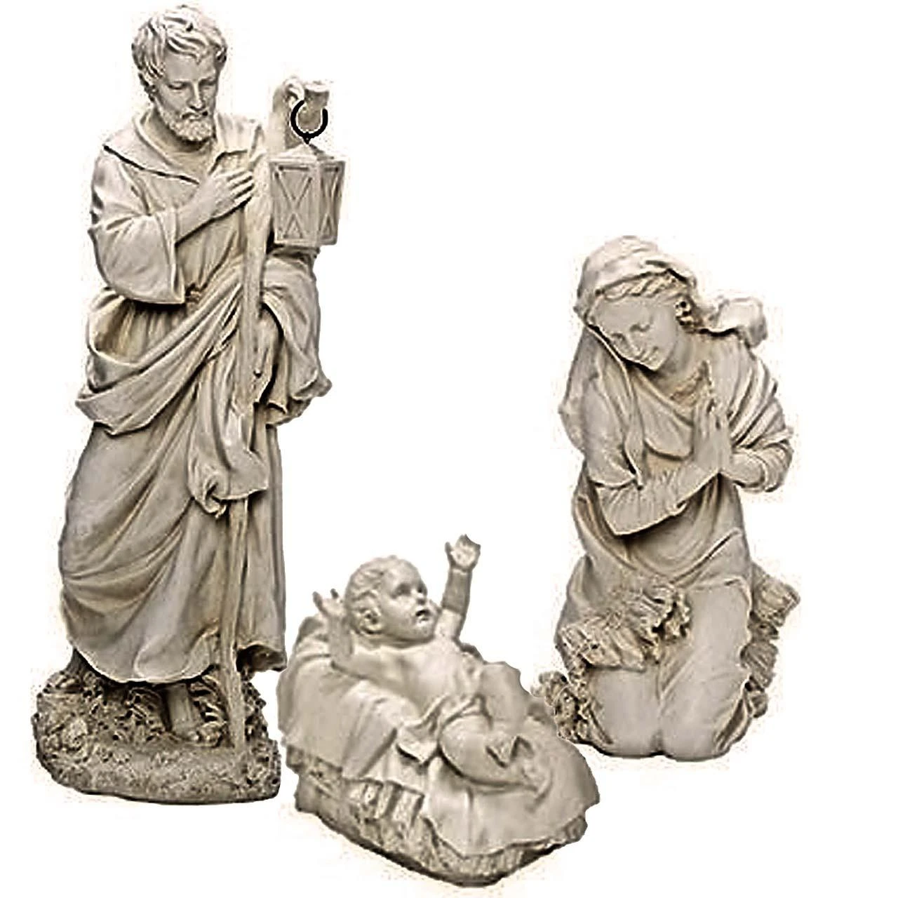 3PC White Resin Holy Family 27"