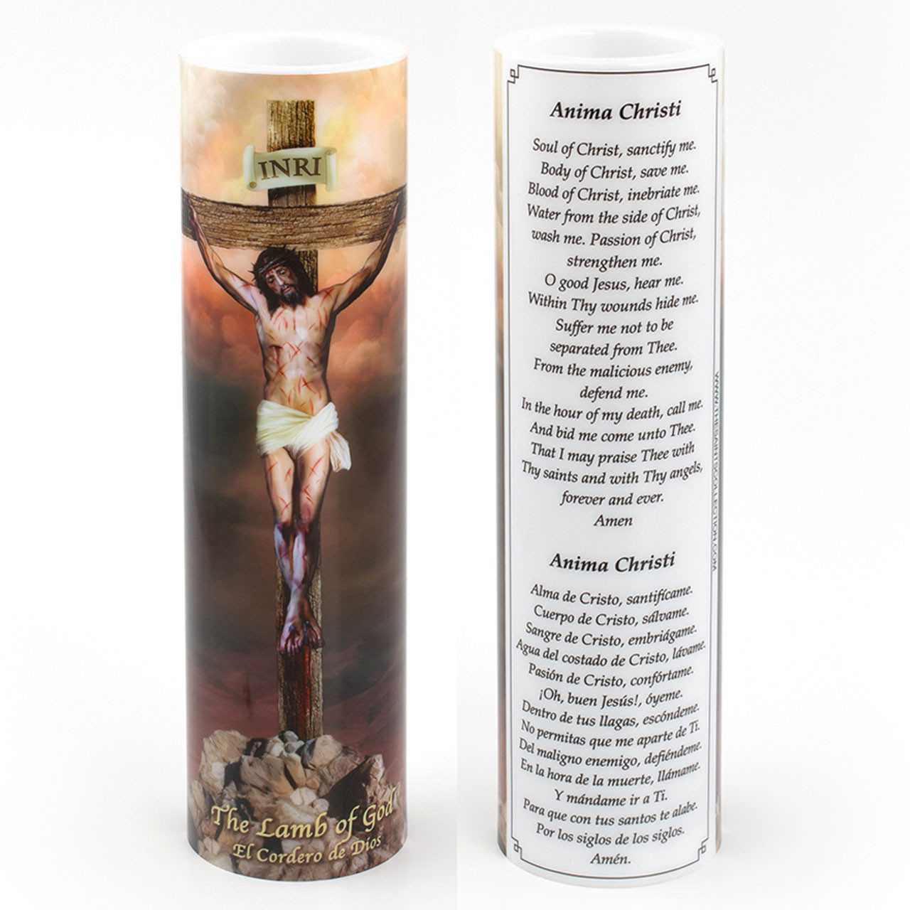 Front and Back detail of The Lamb of God Candle