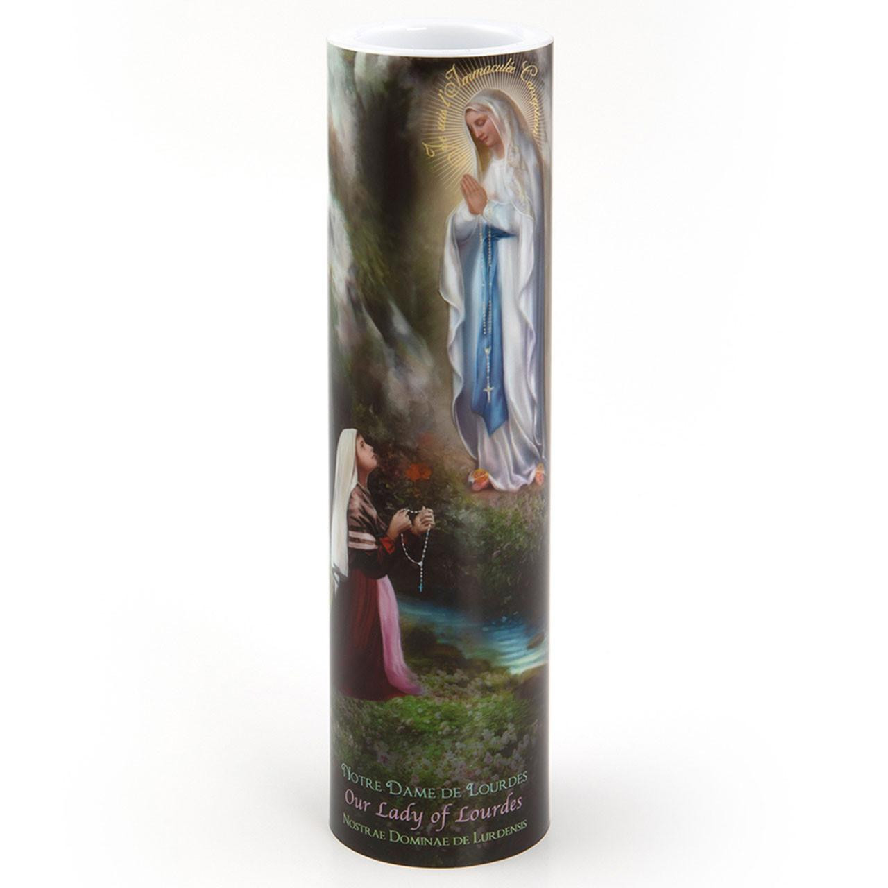 2X8 LED Our Lady of Lourdes Candle