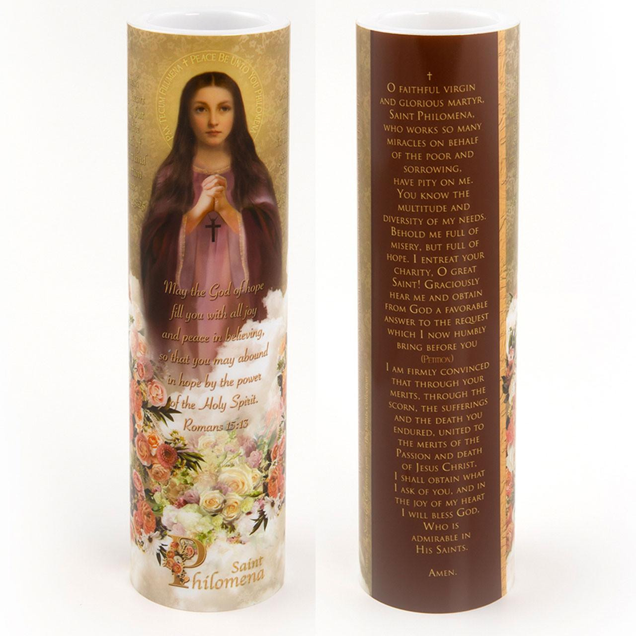 Front and Back 2X8 LED St. Philomena Candle