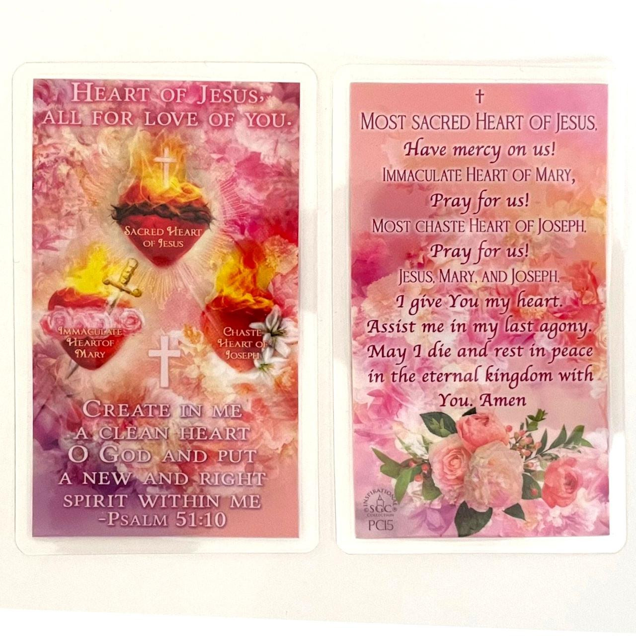 Three Hearts Prayer Card