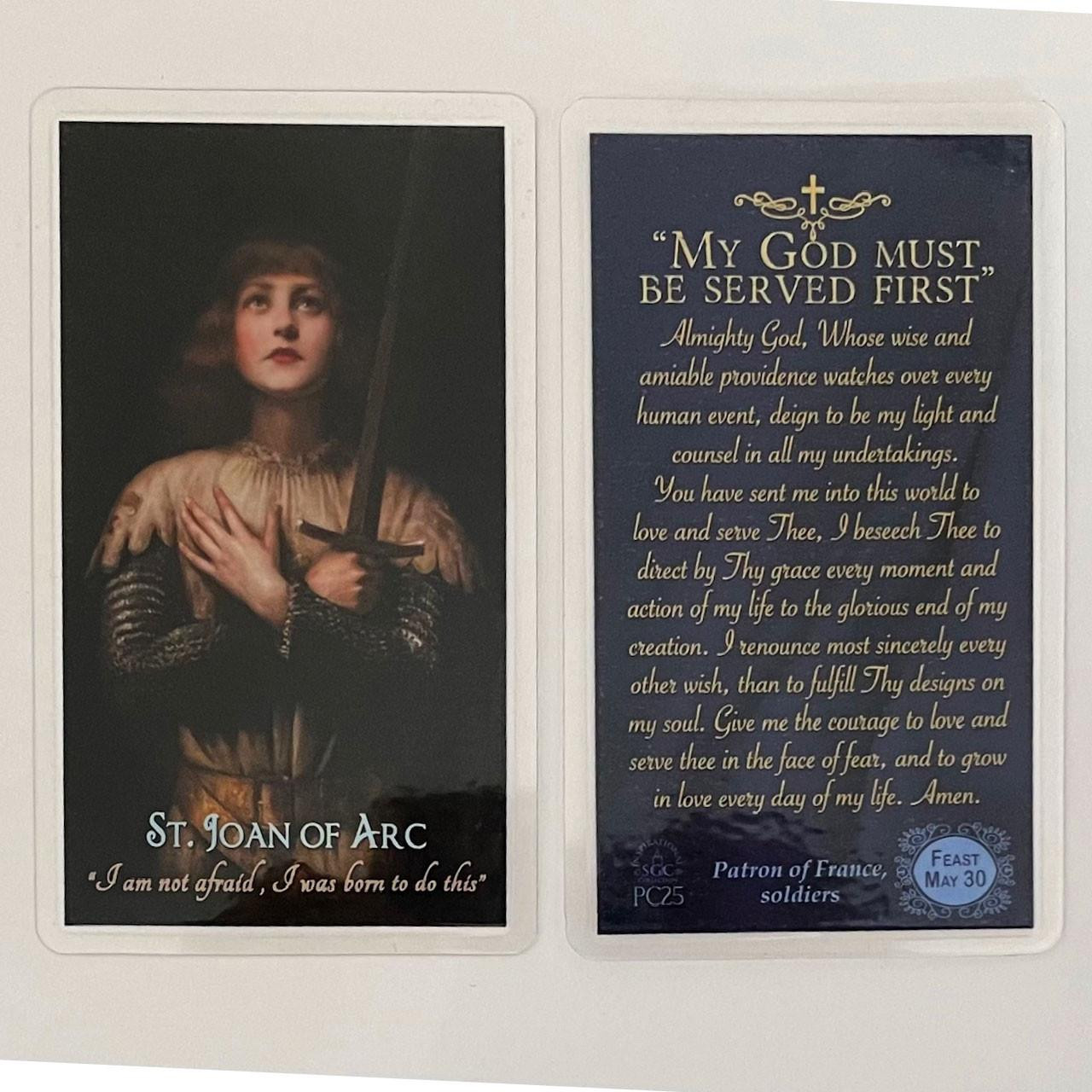 St. Joan of Arc Prayer Card