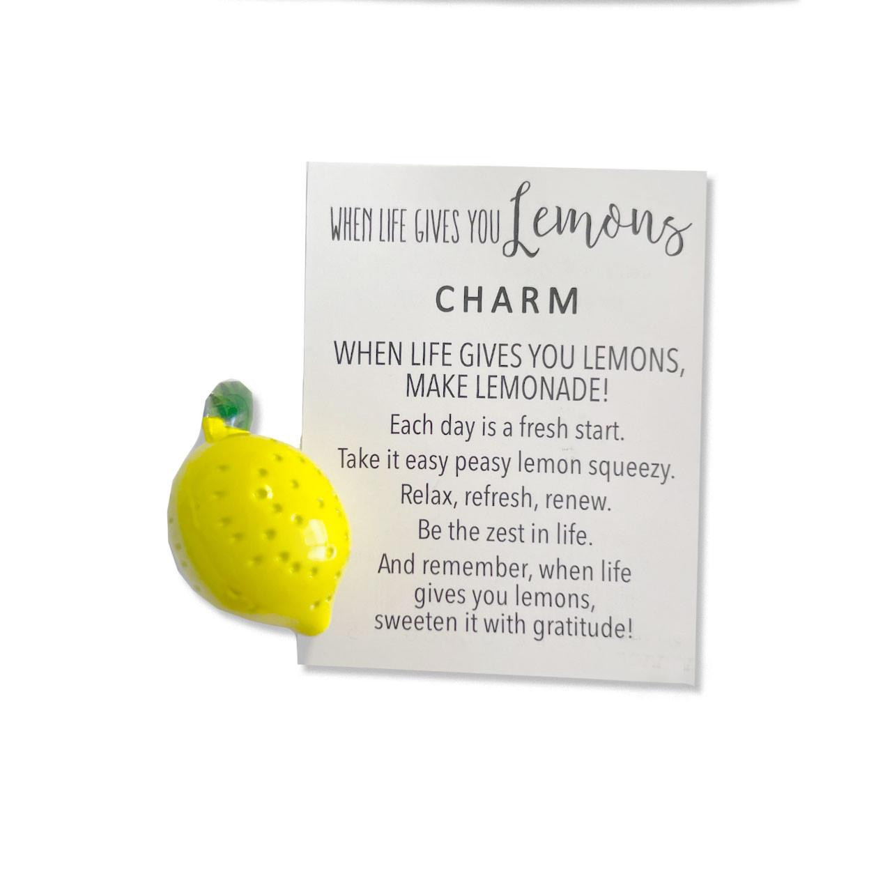 Make Lemonade Lemon Charm and message card