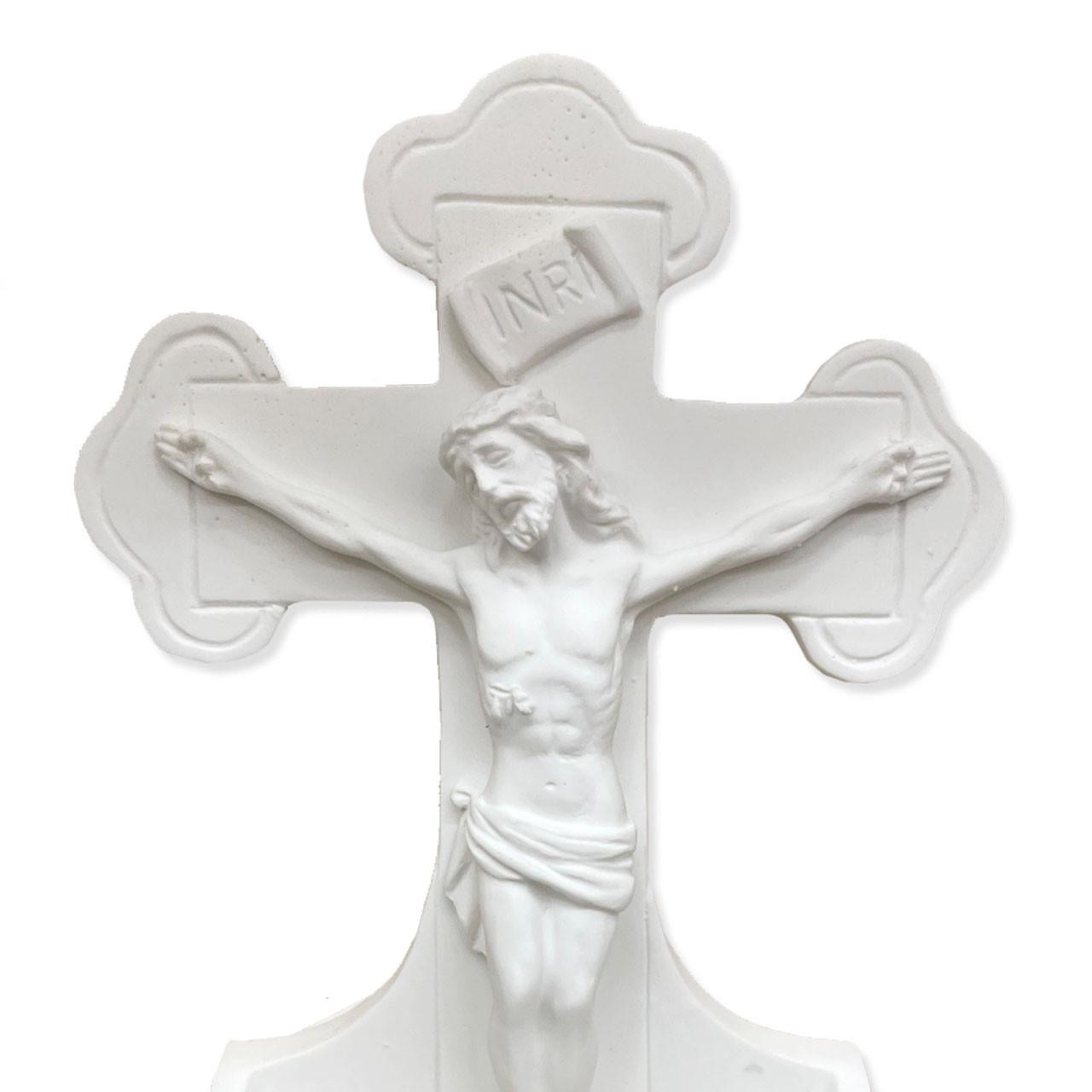 Detail of the White Crucifixion Holy Water Font