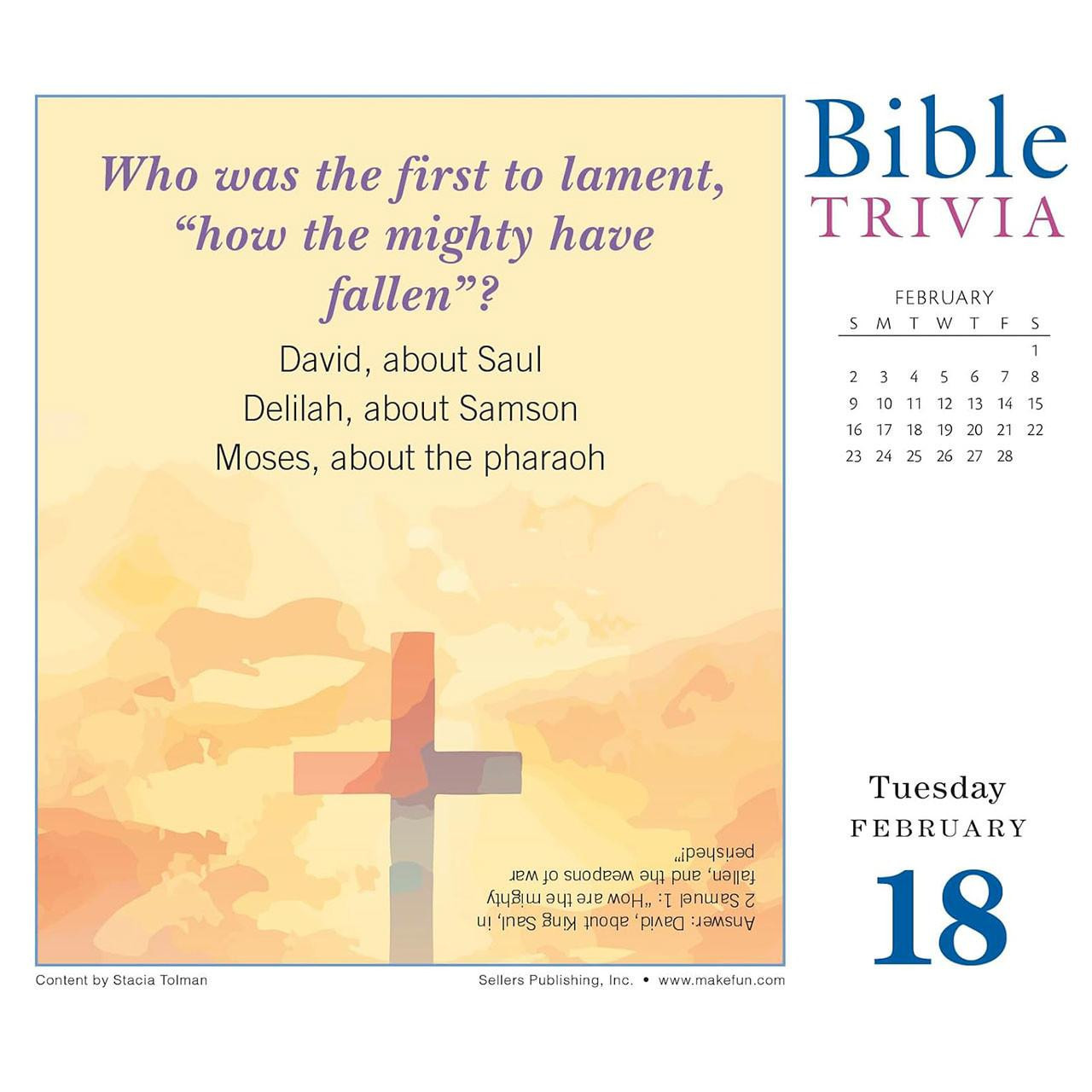 Example of the daily trivia question