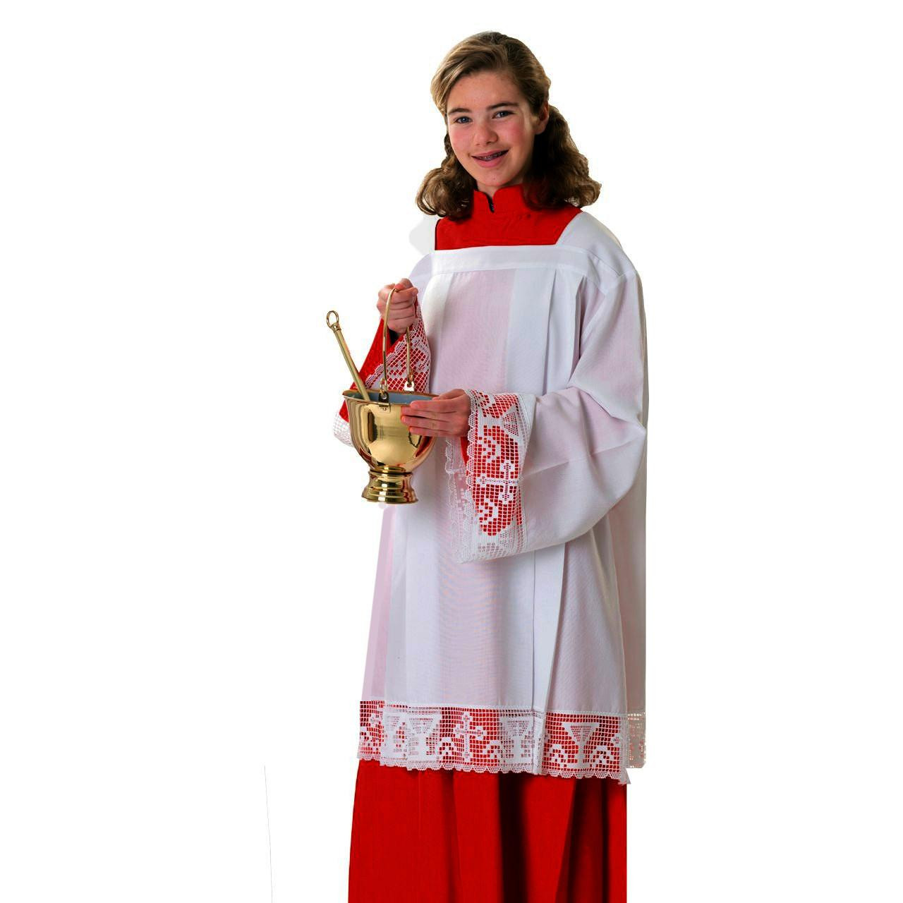 3872 Altar Server Surplice with Lace Insert
