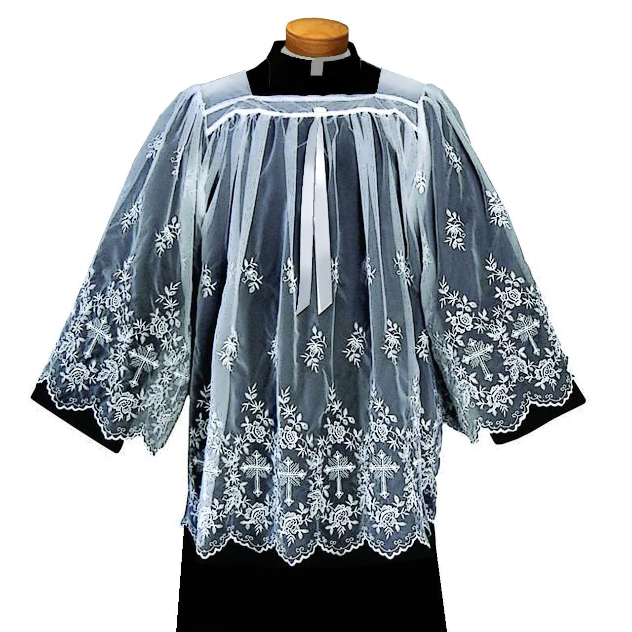 BV 1415X  Washable Sheer Nylon Surplice w/Embroidery