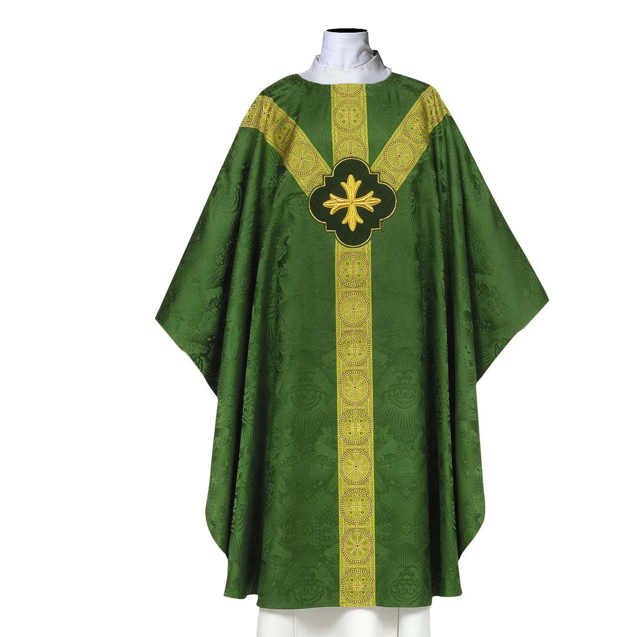 101-0633 Green Chasuble in Deerdamask