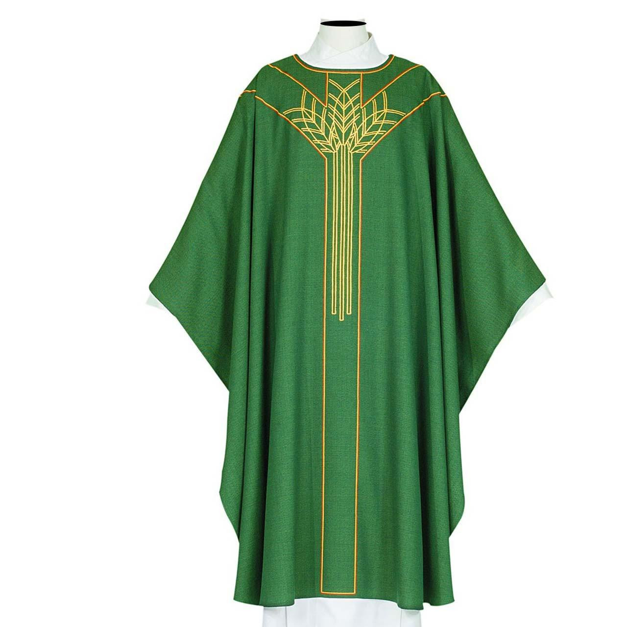 1289 Philip Series Chasuble in Wool Blend Green