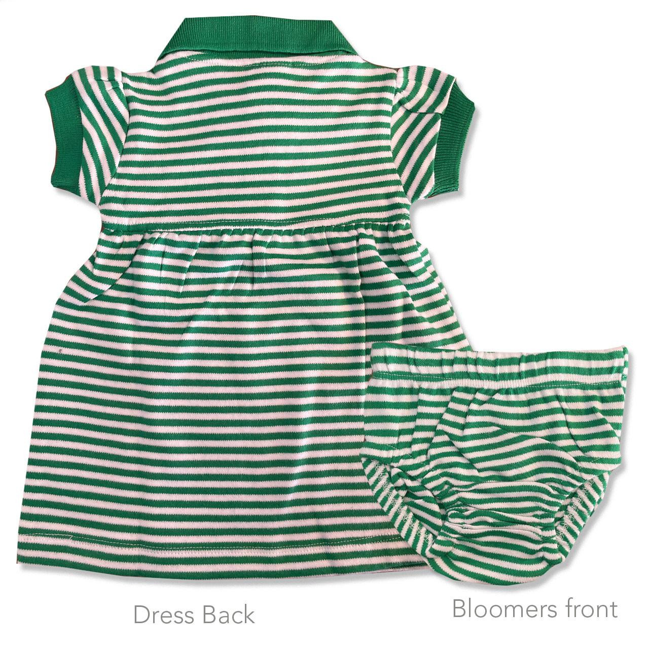 Back of dress and front of the bloomers