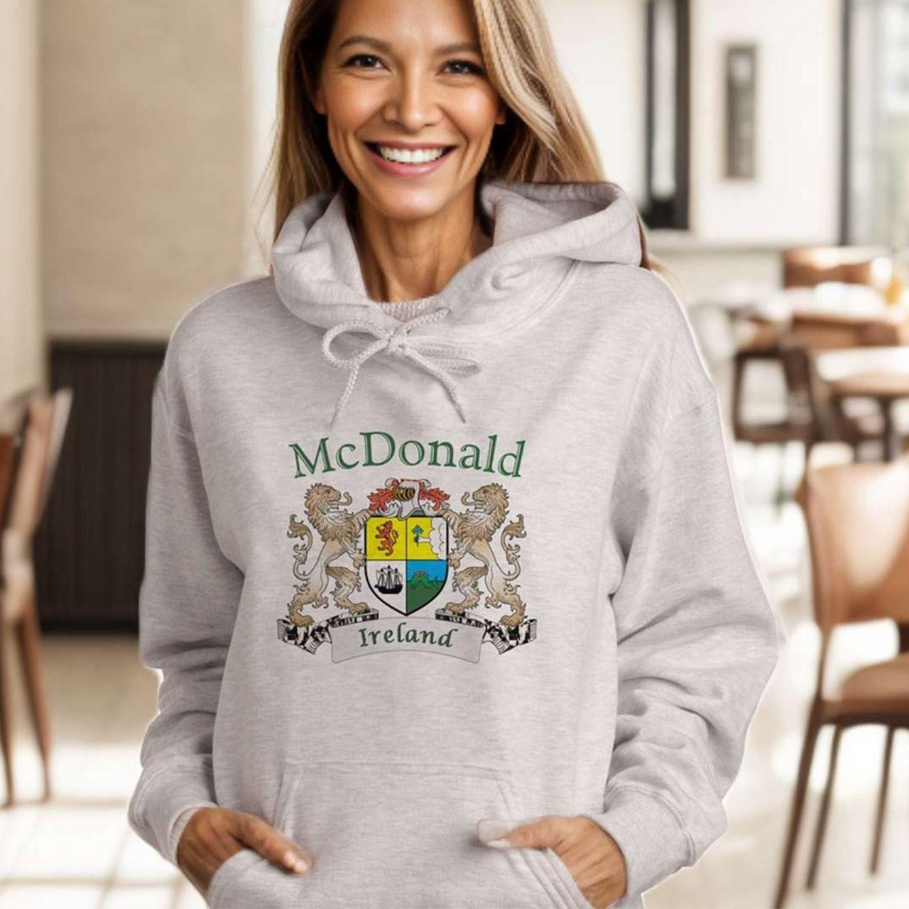 Detail view of the XXL Irish Coat of Arms Full Color Hoodie