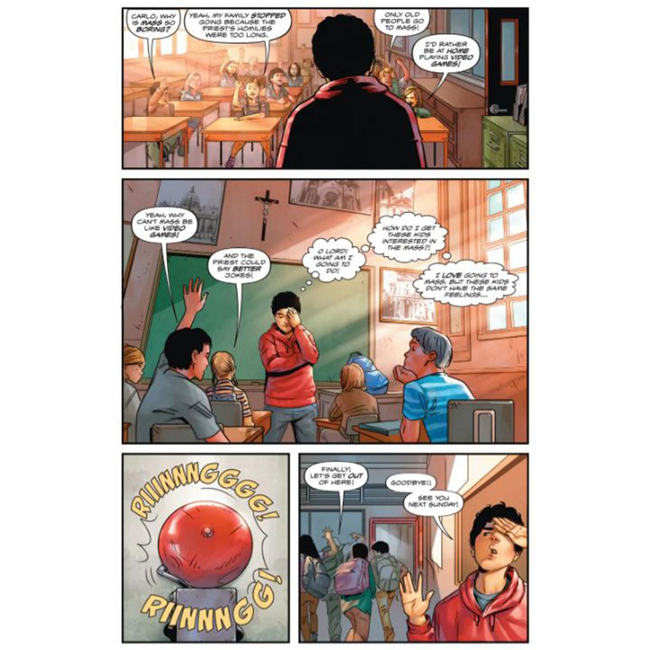 Example of the vivid color illustrations in comic book style