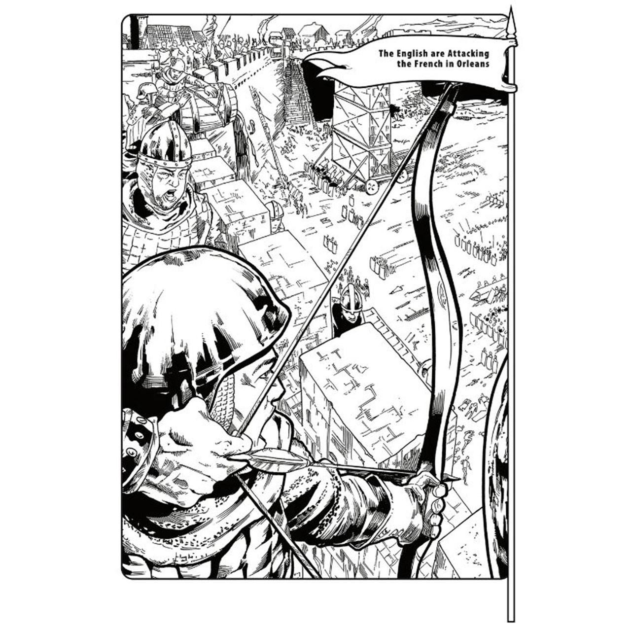 Inside page to color in The Mission of Joan of Arc Coloring & Activities Book